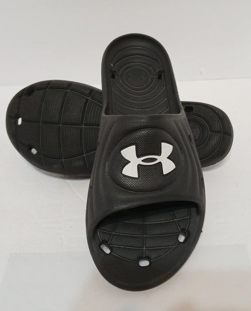 Casual Lightweight Men's Slide Sandals Black Size 8 Pool Shower Beach Gym